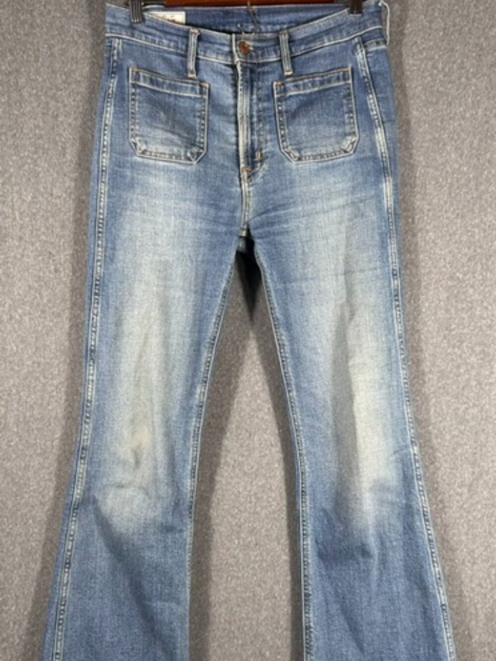 GAP 70s Flare High Rise Jeans Womens Sz 27/4R Blue Denim Medium Wash 30x32